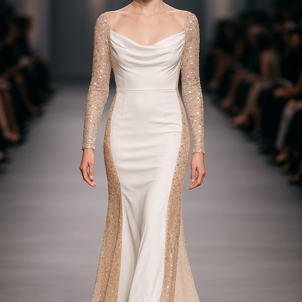 Elegant Sequin Long Sleeve Dress